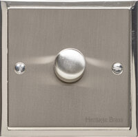 Heritage - Elite Stepped Plate - 1 Gang LED Dimmer Satin Nickel | LV0901.1689