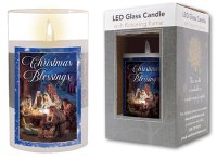 LED Candle/Glass Jar/Timer/Nativity (86765)