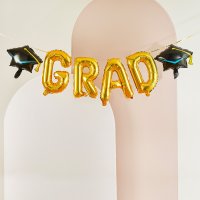 Gold 'Grad' Foil 14" Balloon Garland