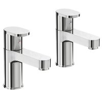 Tucker French Henley Blade Basin Pillar Tap (Pair) Chrome