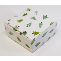 White with Christmas tree design 4 choc box - 25pcs