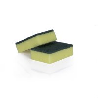 SPONGE SCOURER YELLOW/GREEN 9CM X 14CM X 4CM
