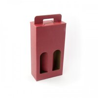 BOX WINE 2  BOTTLE  340X180X90MM  BURGUNDY