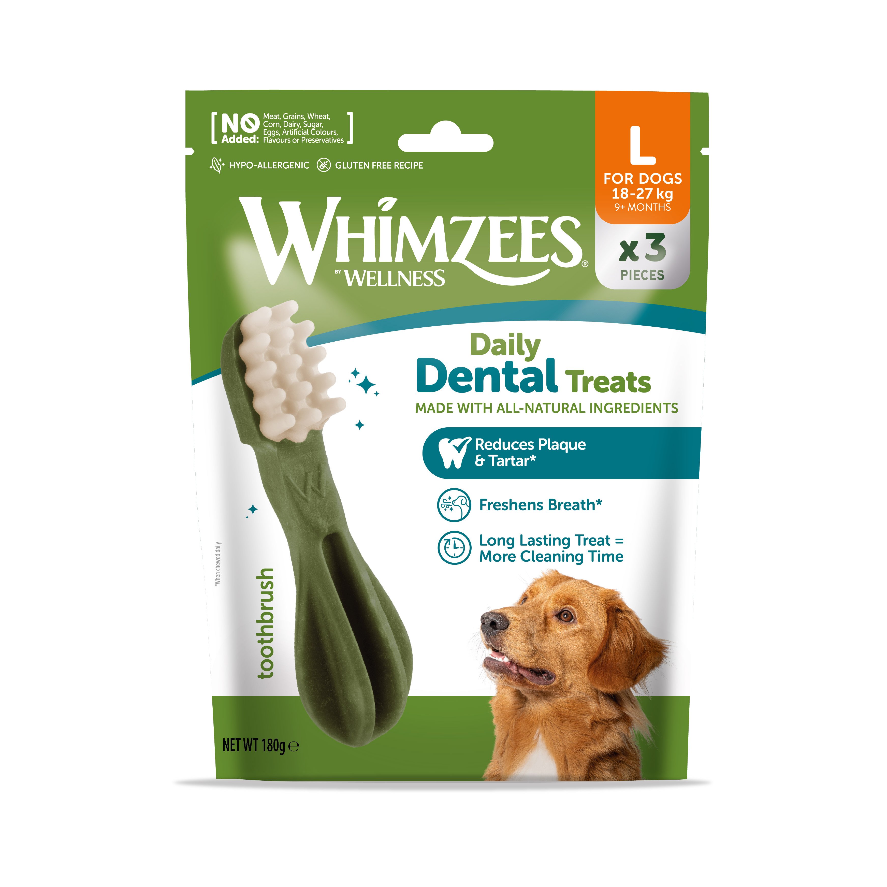 Whimzees Toothbrush Chew Large 3pk Trial Pack x 5