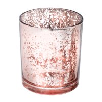 Glass Medium Candle Holder Rose Gold - 70 x 90mm