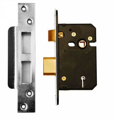 5 Lever Mortice Sash Lock 63mm Satin Stainless Steel