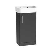 Tucker French Dartford 400mm Floor Standing Single Door Basin Unit Matt Storm Grey