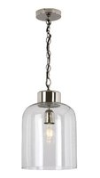 Vizor 1 Light Pendant, Nickel & Seeded Glass | LV1802.0111