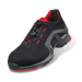 Uvex 1 Black Laced Trainer Shoe, Black/Red Pair