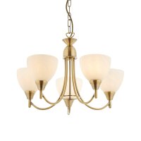 5 LIGHT PENDANT ANTIQUE BRASS
