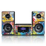 Lenco Micro set with FM Radio, Bluetooth, USB and Aux Ingang - Graffiti