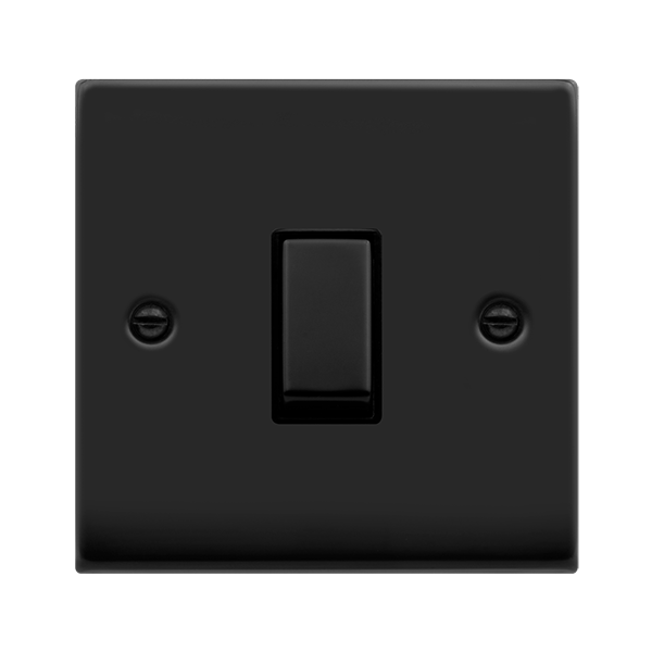 Click Deco 1G 2W Switch Matt Black Black Insert VPMB411BK