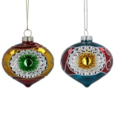 Vintage Dimpled Glass Ogee Baubles