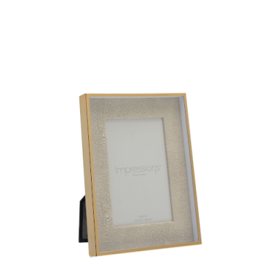 Impressions Faux Croc Detail Frame - Cream & Gold 5x7"