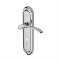 AMB6200-PC - Heritage Brass Door Handle Lever Lock Ambassador Design Polished Chrome Finish
