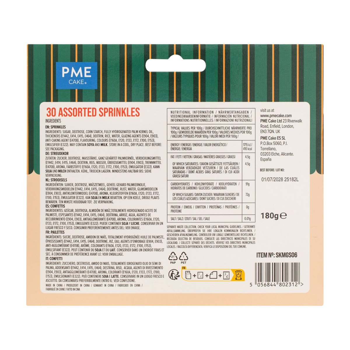 CLASSIC -30 ASSORTED SPRINKLES 180G 