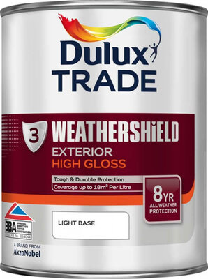Dulux Trade Weathershield Exterior Gloss 1L Light Base 5180259