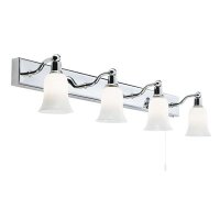 EQUADOR 4 LIGHT WALL LIGHT, CHROME AND OPAL GLASS