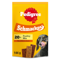 Pedigree Schmackos with Poultry Mix 20 Sticks Dog Treats 9x144gm DL01K