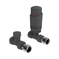 Tucker French Modern Thermostatic Corner Radiator Valves &frac12;" x 15mm INCNT024-BL