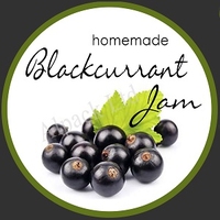 37mm Round Blackcurrant jam label