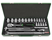 Toptul 1/2"Dr Socket set 24Pc (metric) metal case
