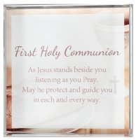 Glass Block Paperweight/Communion   (C50683)