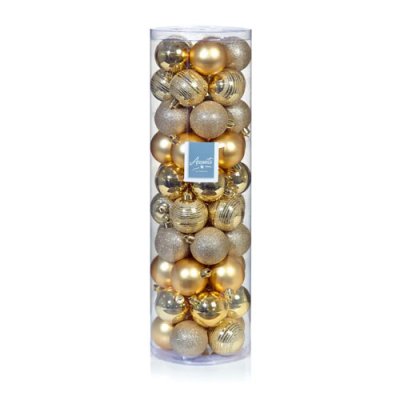 Premier Multi Finish Balls Bauble 50 Piece 60mm - Champagne