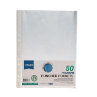 Concept A4 Protective Punched Pockets, 50 Pack
