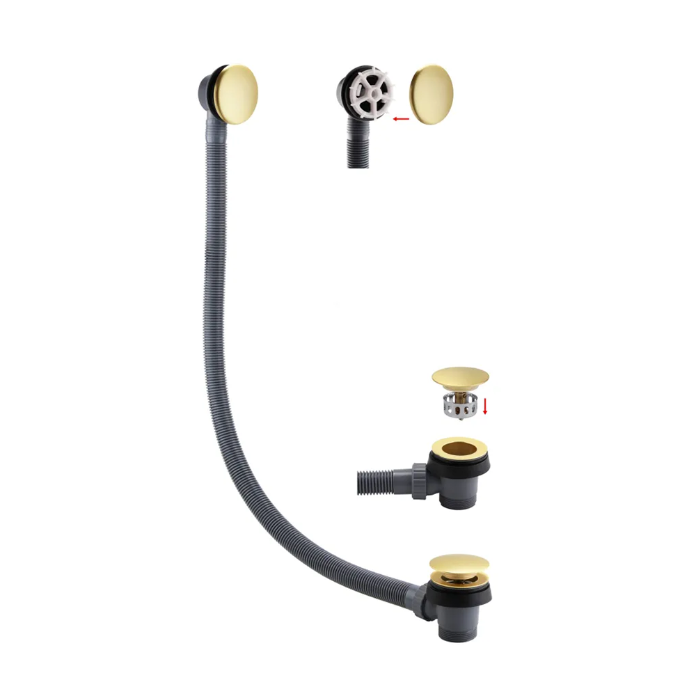 Brushed Brass Bath Waste Click Clack