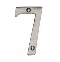 C1560-7-SN - Heritage Brass Numeral 7 Face Fix 76mm (3") Satin Nickel Finish