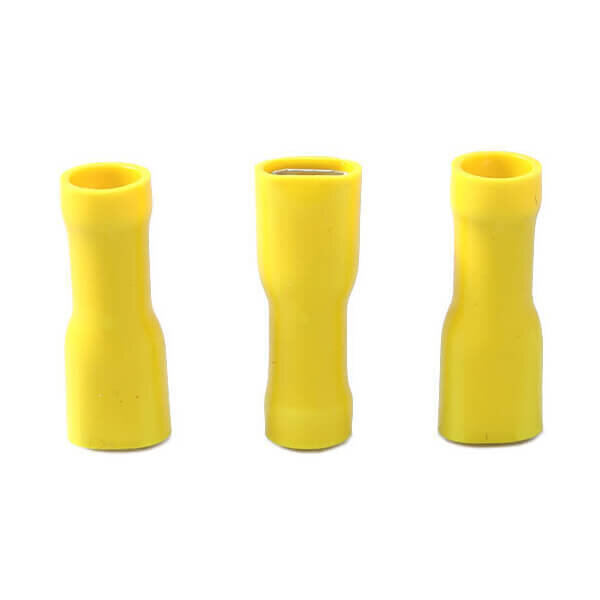 YF66-FI-VR Yellow 6.3mm Female Pre-Insulated Push-On Terminals (100 Pack)