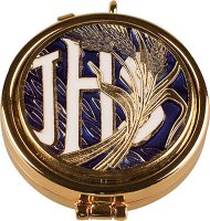 Gilt Pyx 2 inch- Enamel Motif - Wheat   (88873)
