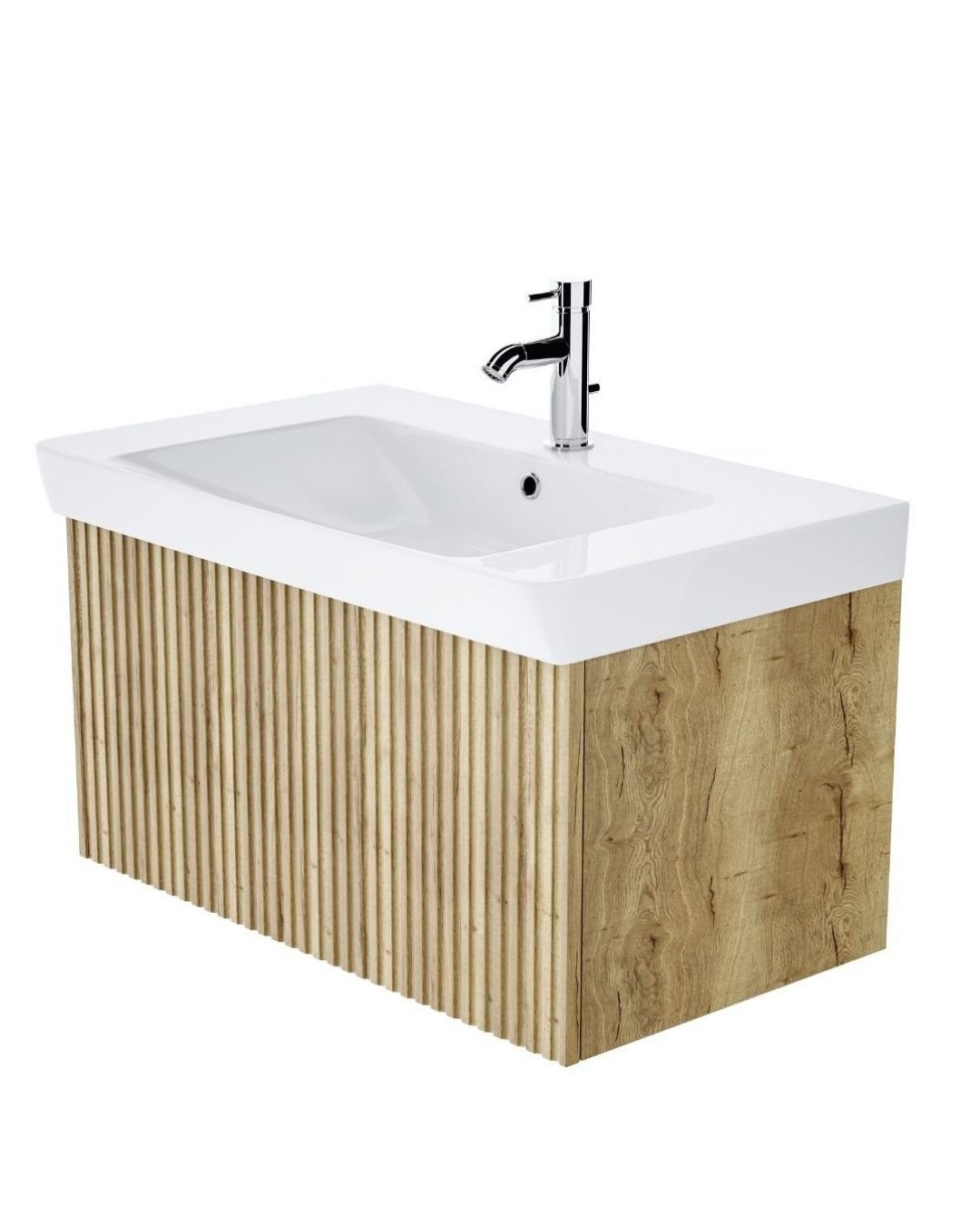 SOHO 800mm Wall Hung Unit & Basin, Oak