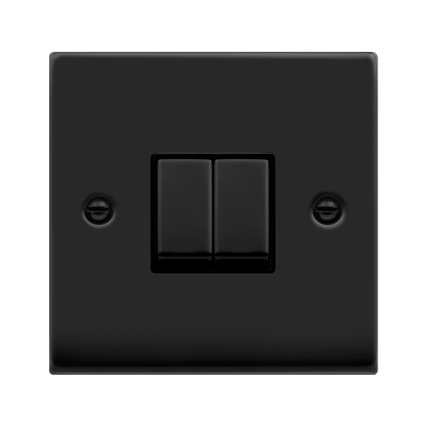 Click Deco 2G 2W Switch Matt Black Black Insert VPMB412BK