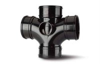 Polypipe Double Branch 4in/110mm. 87&frac12;&deg; (Only Use In The Vertical Position). (Four Socket) SWU424B