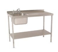 Single Bowl Sink 1200mm x 600mm x 900mm Right Hand Drainer 400mm x 400mm x 300mm Bowl