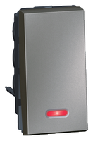 Arteor 20Amp Single Pole 2 Way 1 Module (With Neon) - Magnesium  | LV0501.2489