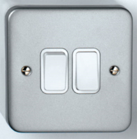 SURFACE METAL SWITCH 2 GANG  2W