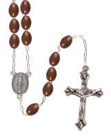 LOOSE PLASTIC ROSARY/BROWN   (L/6055/BROWN)