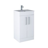 Tucker French Bucks 500mm Floor Standing Two Door Basin Unit Matt White