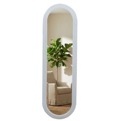 Stepped Pill Shape Dressing Mirror &ndash; Oyster 45x150cm