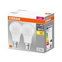 2 PACK GLS A60 FR 8.5 W/2700 K B22d GLS 