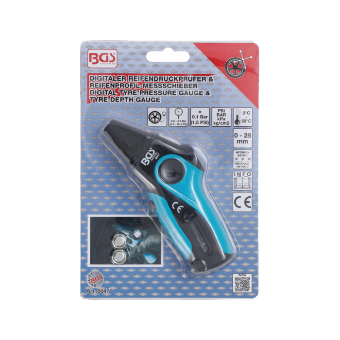 2-in-1 Digital Tyre Pressure Gauge & Tyre Depth Gauge 