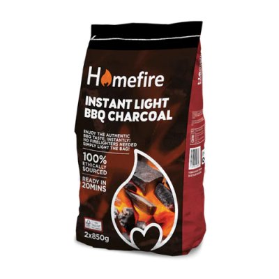 Homefire Instant Light Lumpwood Charcoal - 850g x2 1
