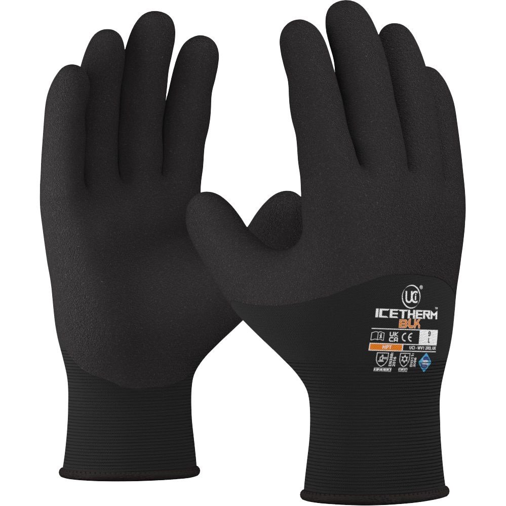 BLACK FOAM PVC THERMAL GLOVE - COLD CONTACT LEVEL 2, CUT LEVEL 2