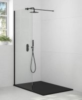 ASPECT 800MM WETROOM PANEL - MATT BLACK