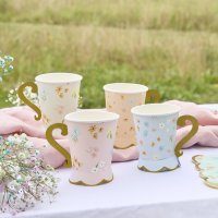 Floral Tea Party Paper Cups - Pack of 8