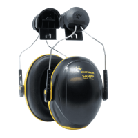 Centurion Sana 30 Helmet Mounted Ear Defenders, Black/Yellow, Helmet Attachment, 30dB