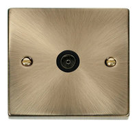 Deco Antique Brass Single TV Socket